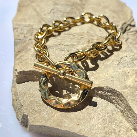 💙 Gold Plated Stainless Steel Cable Chain Bracelet - Picture 2 of 7
